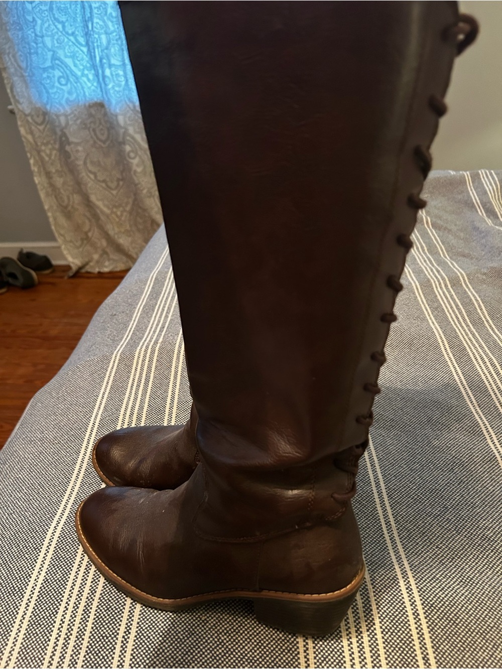 Kohl's Dark Brown Over-the-Knee Lace-Back Riding Boots
